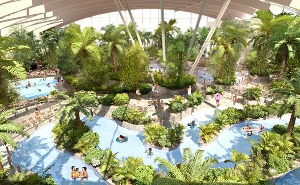 digital image of the lazy river inside the Subtropical Swimming Paradise at Woburn Forest