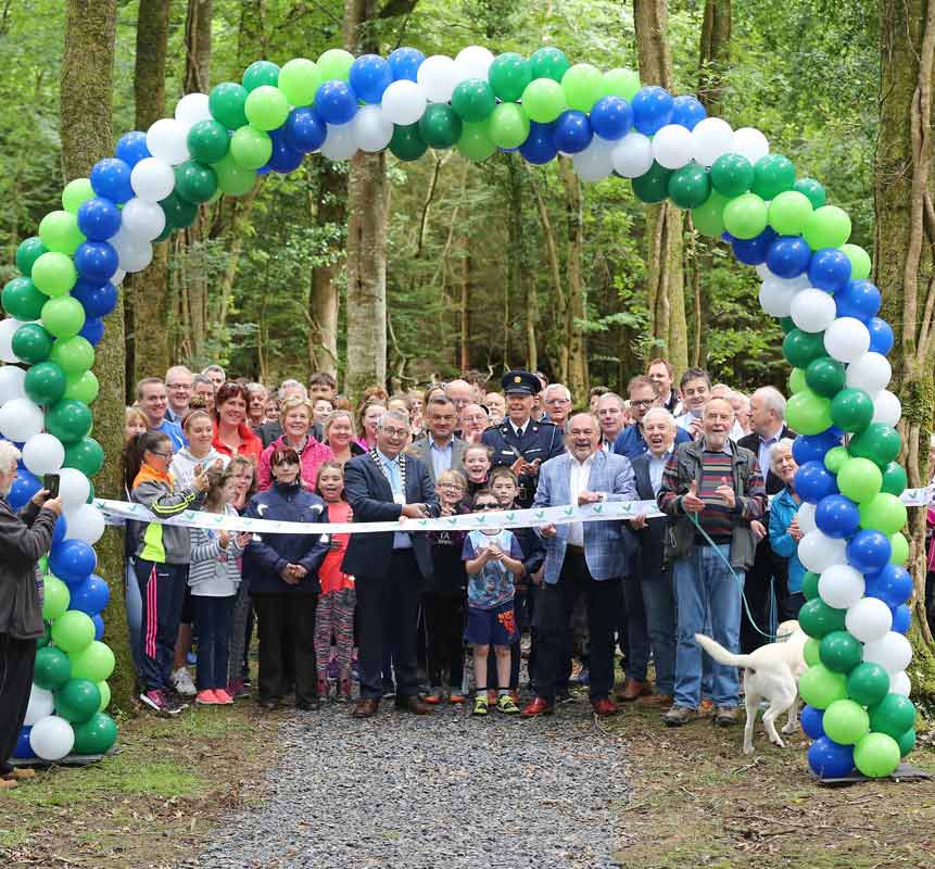 local community opening of woodland footpath at Longford Forest
