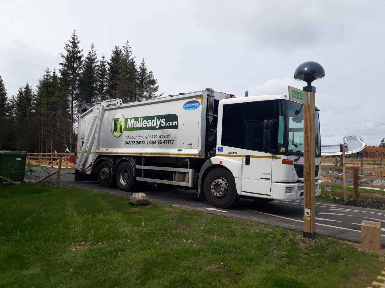 Dustbin Lorry driving into Longford Forest